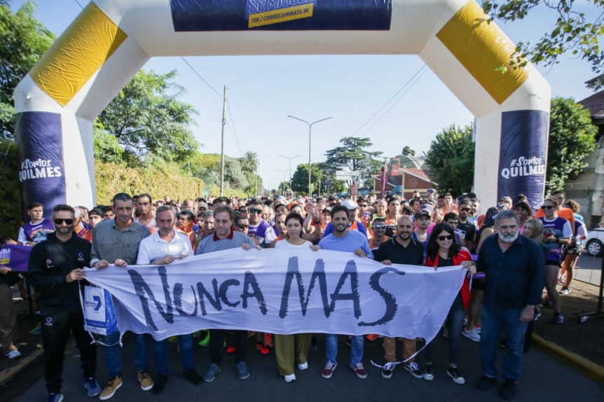 Mayra Mendoza acompañó “La Carrera de Miguel” en el polideportivo municipal