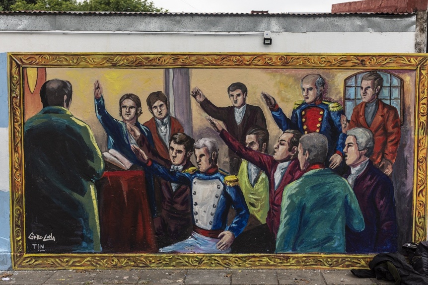 Con un mural, el municipio de Brown homenaje� a los patriotas de Mayo