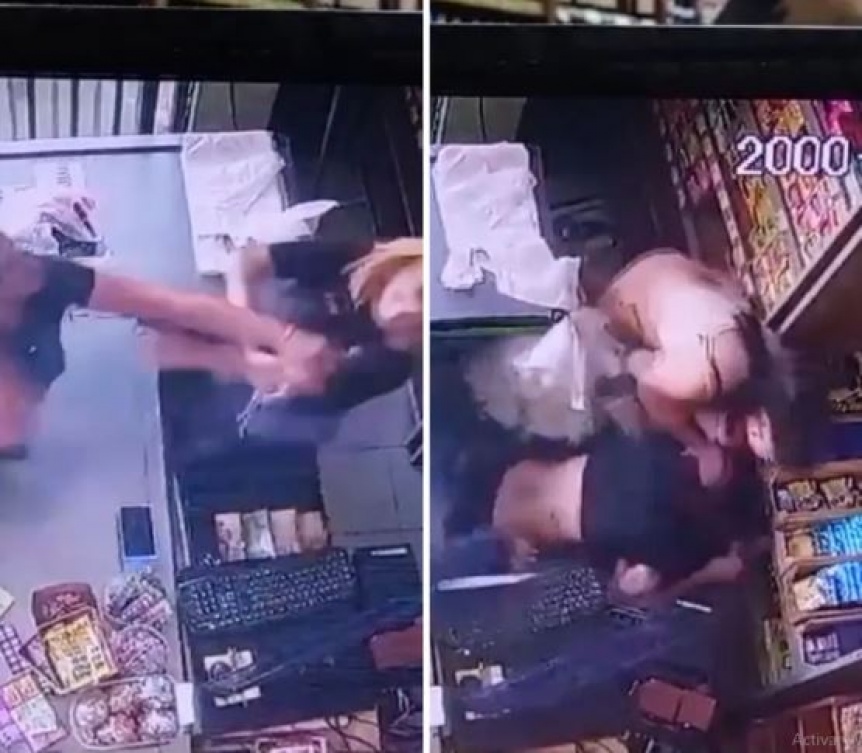 VIDEO | Una joven atac ferozmente a una cajera de un supermercado chino y le rompi la nariz
