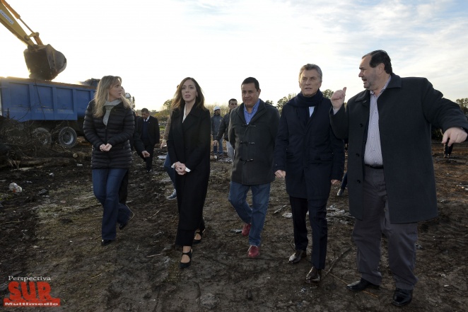 Macri y Vidal recorrieron obras de saneamiento en La Cava de San Vicente