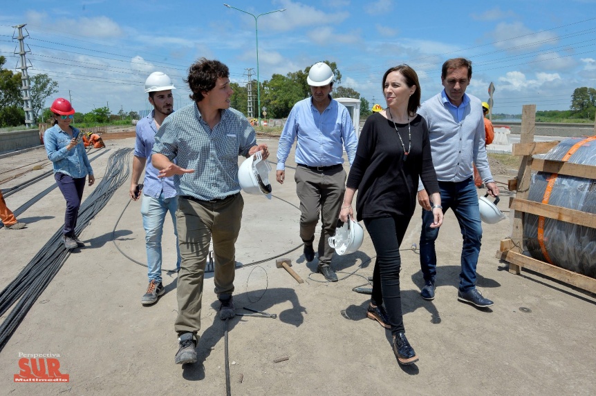 Vidal recorri una obra clave para evitar inundaciones en La Plata y Ensenada