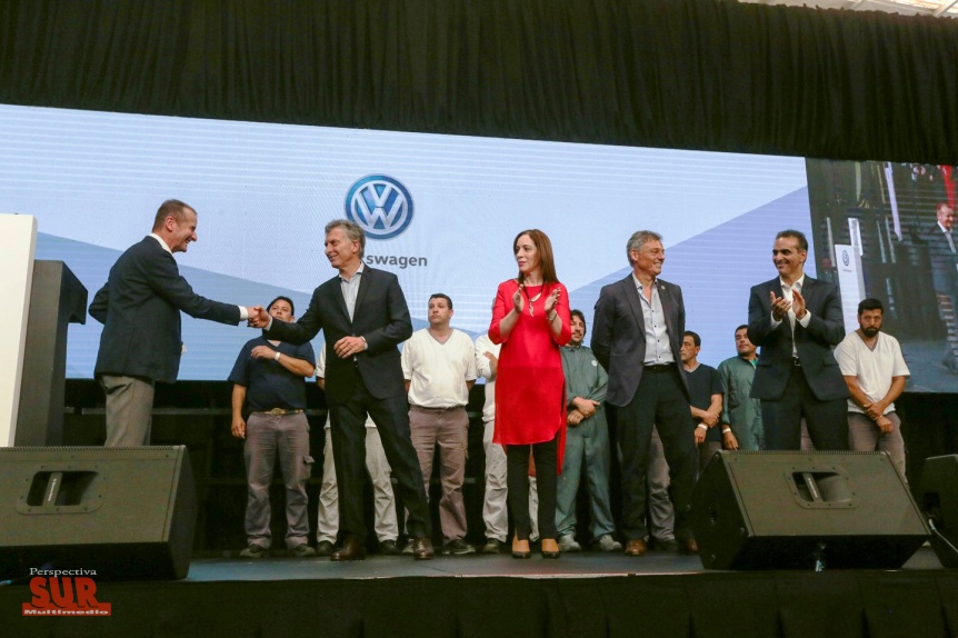 Vidal acompa a Macri en un acto de anuncio de inversiones de la Volkswagen