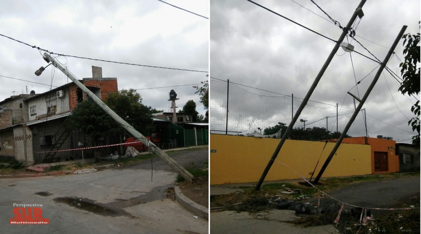 Vecinos reclaman a Edesur por postes cados en Bernal Oeste