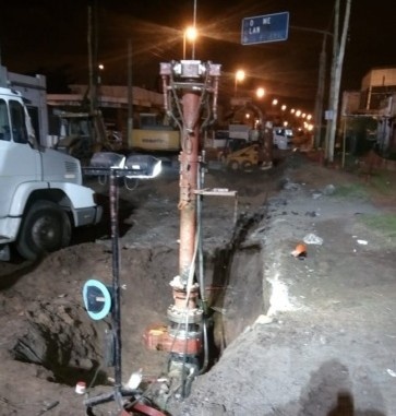 Finaliz la reparacin del cao de gas perforado en Camino General Belgrano