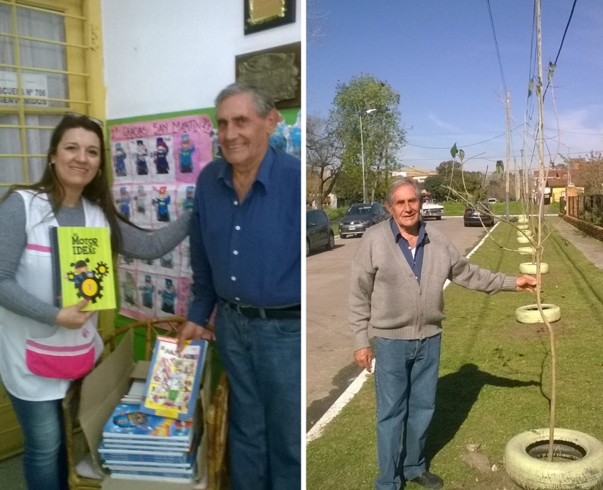 Rotary Club Ezpeleta don libros y plant rboles