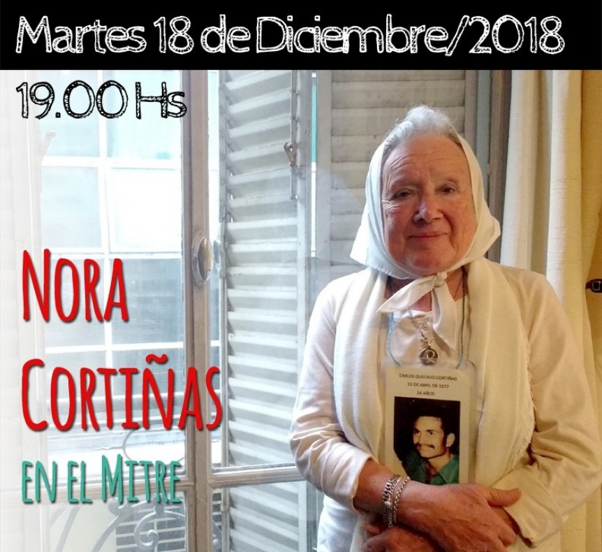 Nora Cortias estar este martes en el Club Mitre de Quilmes