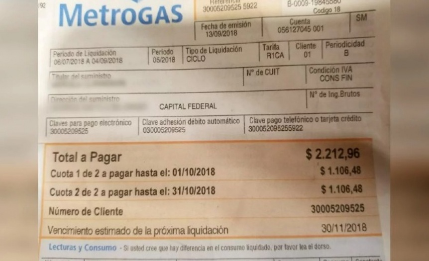 Nueva modalidad de facturacin de Metrogas para Clientes Residenciales