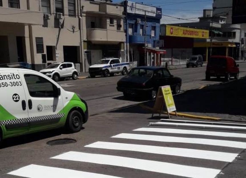 Pintaron sealizacin vial en Quilmes centro